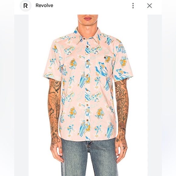 Patagonia Go To Shirt C Street Feather Pink SizeXL Organic Cotton Aloha ButtonUp - Picture 2 of 12